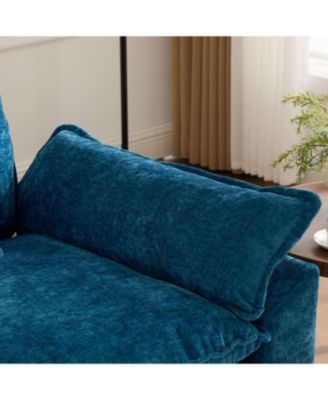  Cloud Sofa Single Seat, Modern Sectional, Chenille, Blue