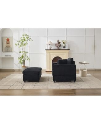 Chaise Lounge Chair with Ottoman & Pillows