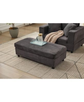 Chaise Lounge with Storage Ottoman & Pillows