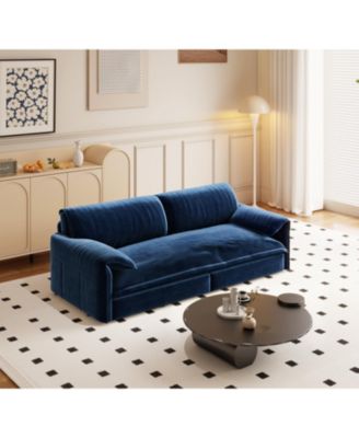  66" Queen Pull Out Sleeper Sofa Bed - Velvet Loveseat with Storage