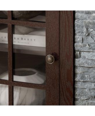 70" Modern TV Stand, Faux Stone Media Console, Cherry Entertainment Center