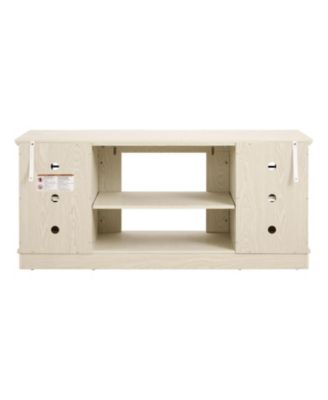 58" Modern White TV Stand with 2-Door Storage