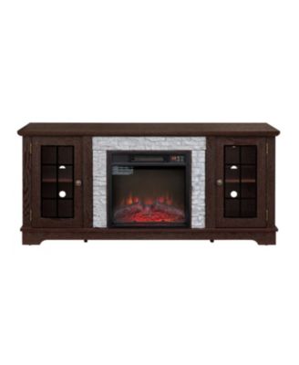 58" TV Stand with Fireplace & Storage - Cherry