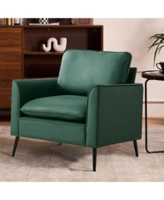  Cat Paw Green Leather Sofa & Chair Set