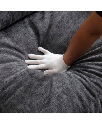  Oversized L-Shaped Sectional Sofa with Drop Down Table & Storage Ottoman