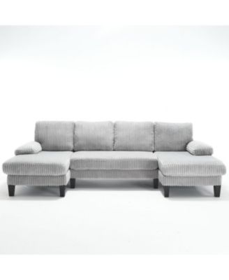 U-Shaped Sofa with Double Chaise, Oversized 4-Seat Couch