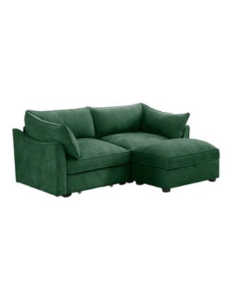 2-Seat Sofa with Ottoman & Storage
