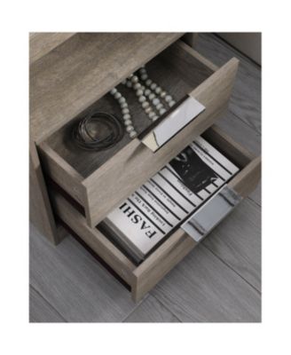  Nightstand with Charging, 2 Drawers & Shelf