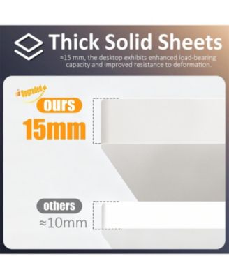 51.2" RGB LED Vanity Desk, Modern Glass Top Makeup Table with 11 Drawers