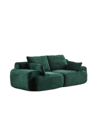 Modern Memory Foam Corduroy Sectional Sofa - Green