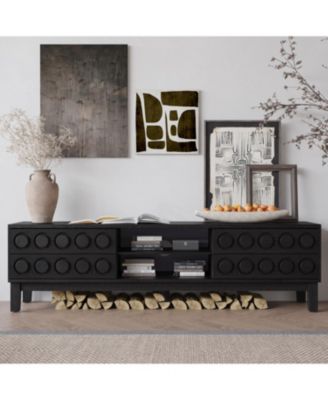 Mid-Century Media Console - 4 Drawers, Cable Management, TV Stand up to 75"