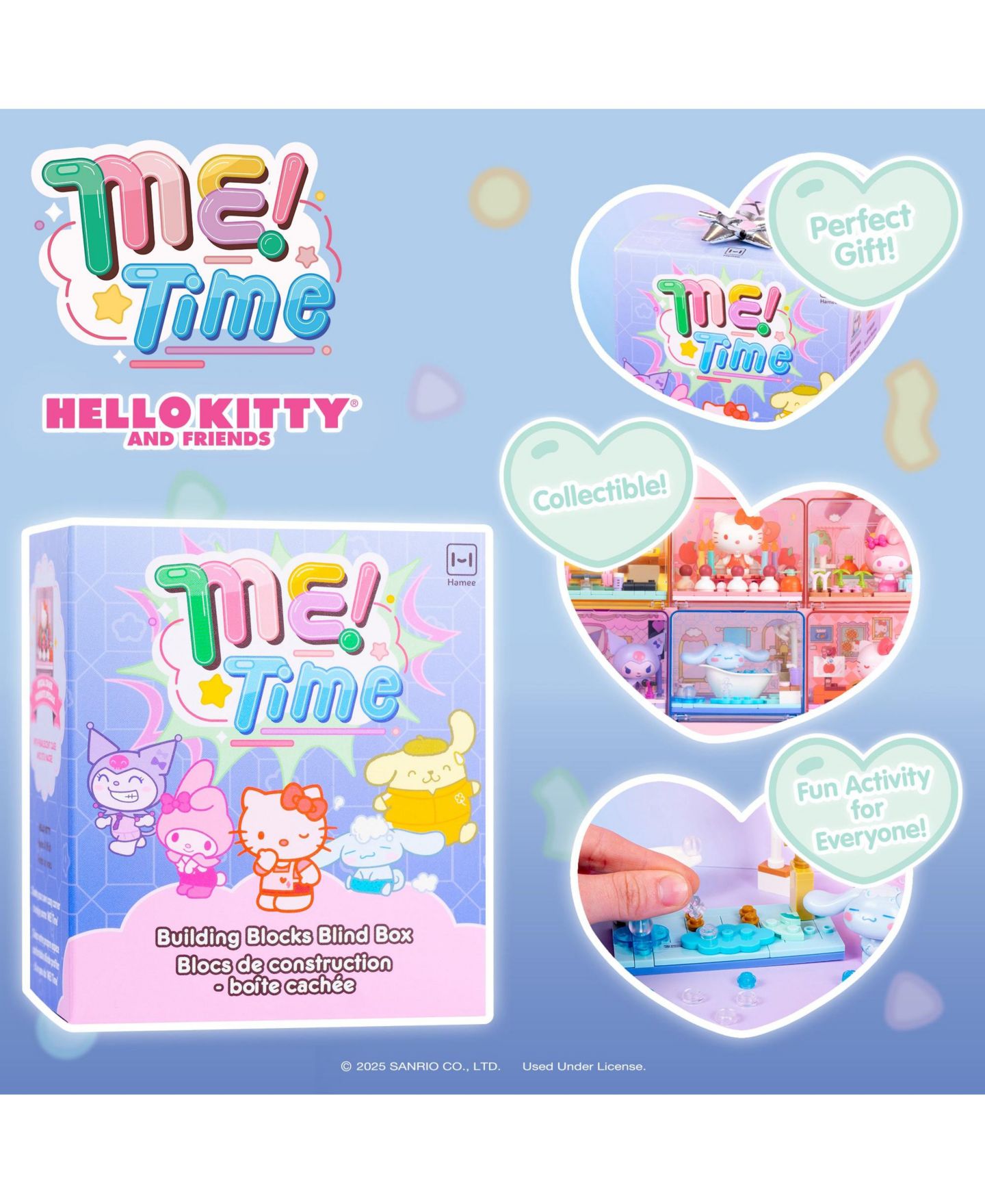 Детский конструктор Hamee Sanrio Hello Kitty and Friends Me Time Blind Box 100-Piece Building Set, Ages 6+ — фото 2