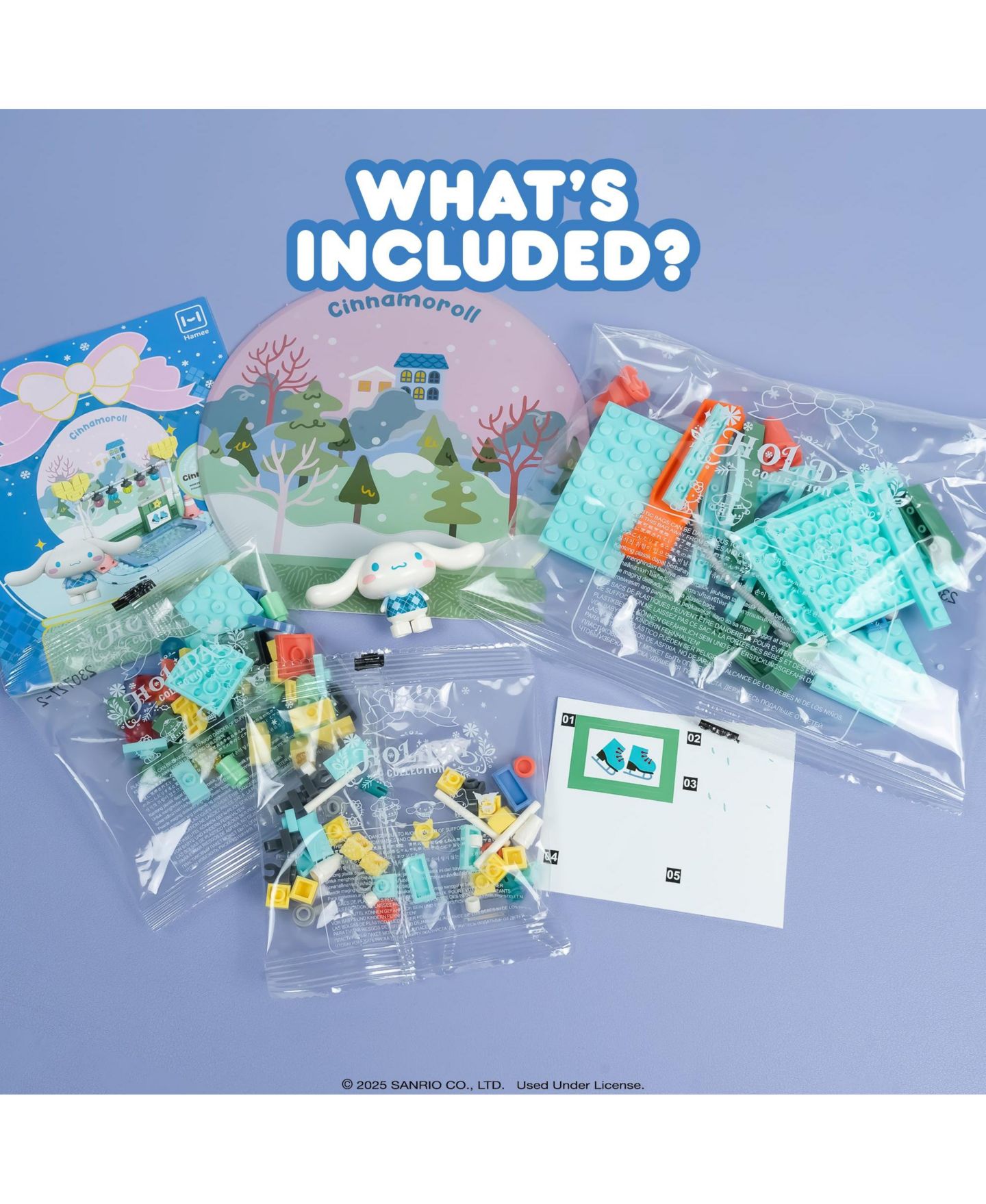 Детские конструкторы Hamee Hello Kitty and Friends Holiday Collection Building Block Set, Ages 14 & Up, цвет: Cinnamoroll Winter Chills — фото 4
