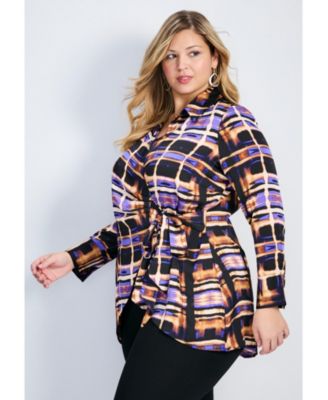 Women's Plus Size Goldi Satin Wrap Blouse