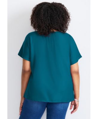 Women's Keyhole Dolman Sleeve Blouse