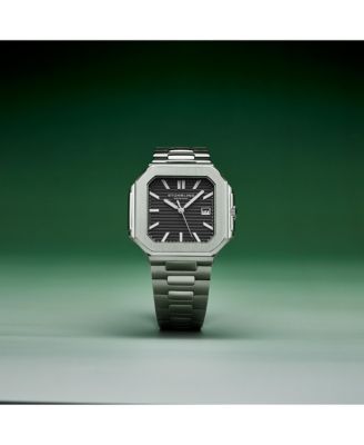 Men s Quartz Modulus 4064 Watch Brushed Steel Integrated Bracelet 43 mm Square Case