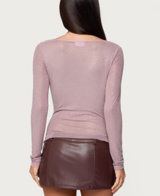 Women's Marena Rhinestone Cowl Neck Top