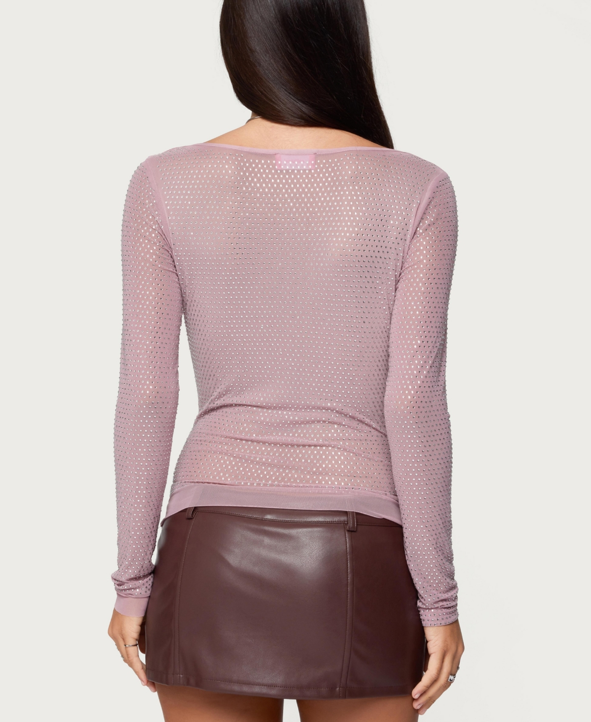 Edikted Women's Marena Rhinestone Cowl Neck Top