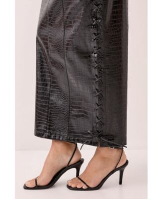 Women's Croc Bandeau Lace Up Maxi Dress