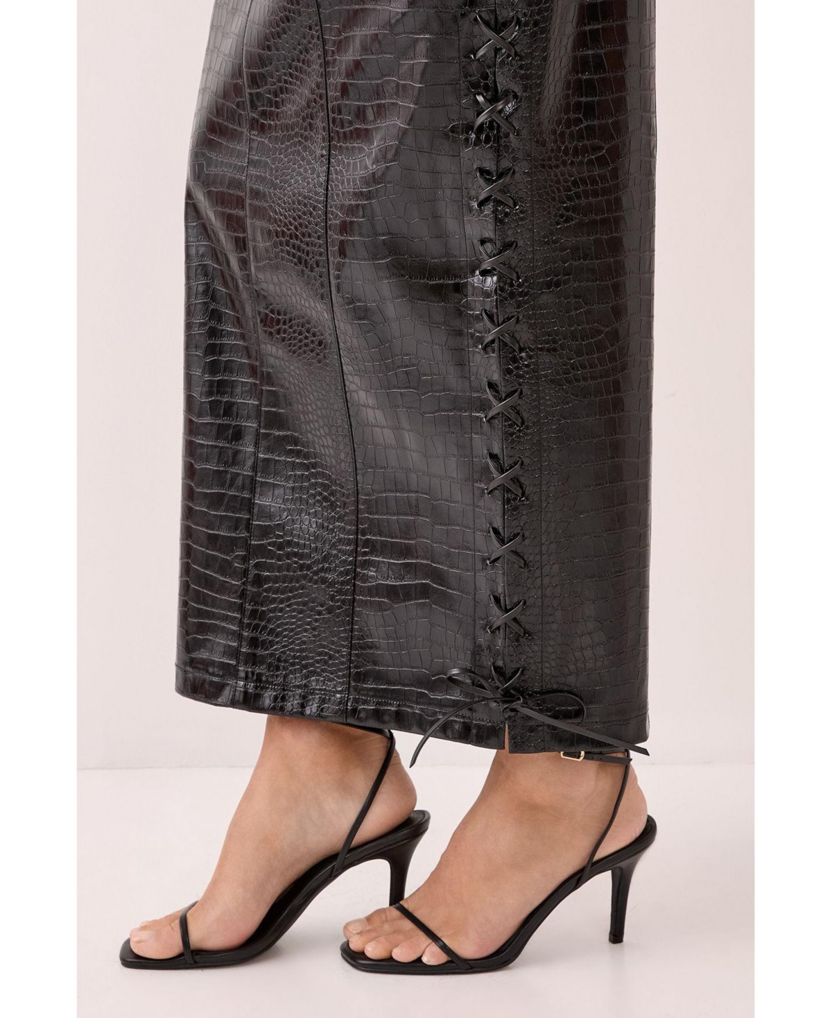 Nasty Gal Women's Croc Bandeau Lace Up Maxi Dress