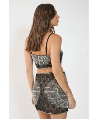 Women's Embellished Sequin Mini Skirt