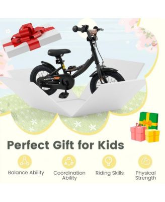 Kids Adjustable Training Bicycle with Dual Brakes and All Terrain Tires