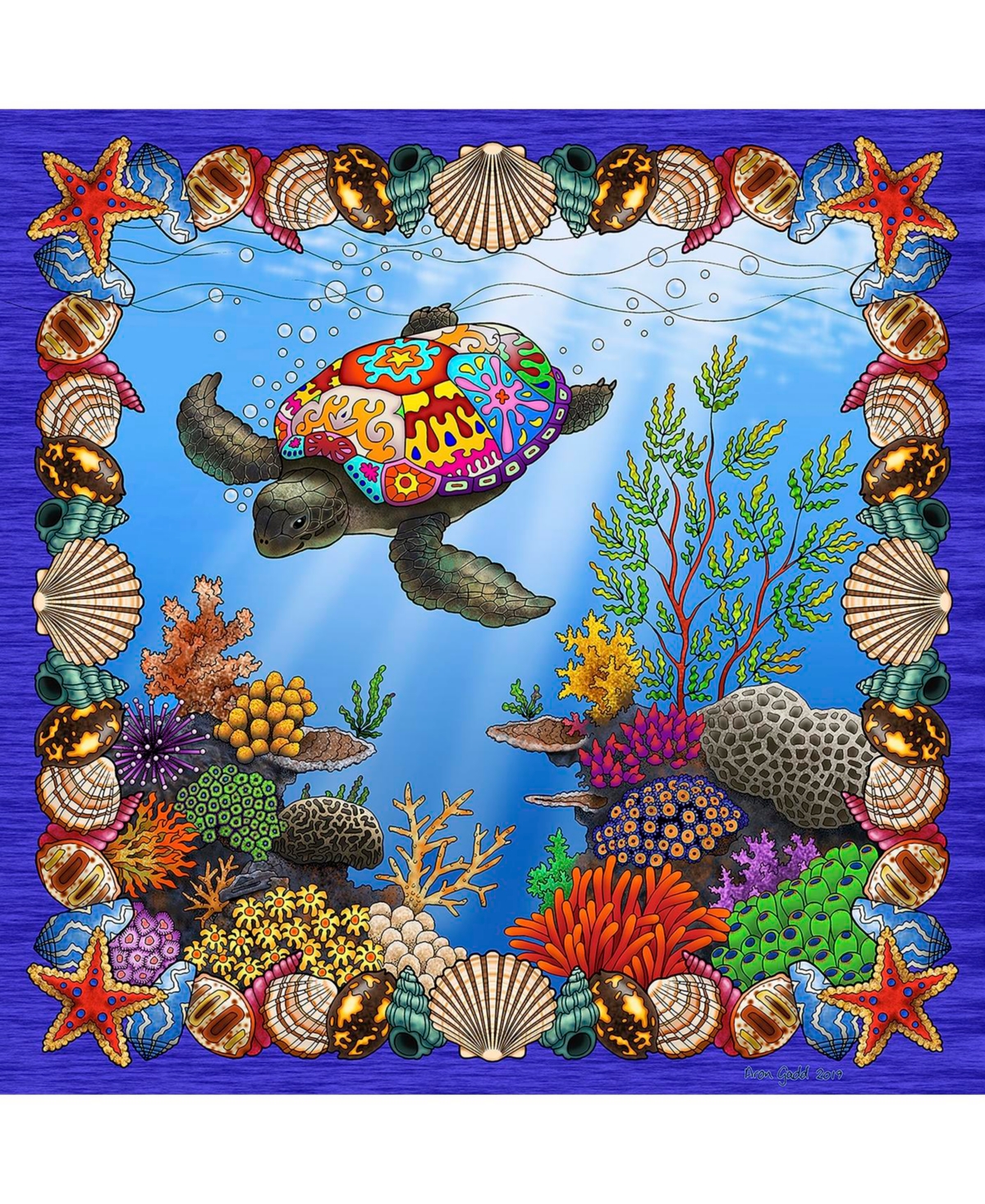 SunsOut Psychedelic Turtle 500 piece Jigsaw Puzzle for Adults