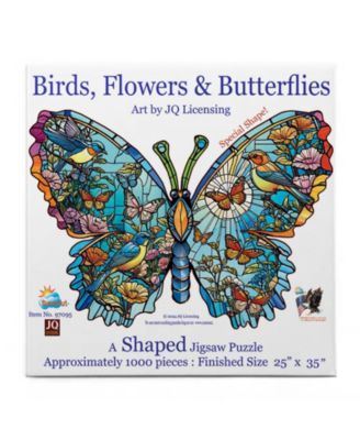 Birds, Flowers and Butterflies 1000 piece Jigsaw Puzzle for Adults Special Shape
