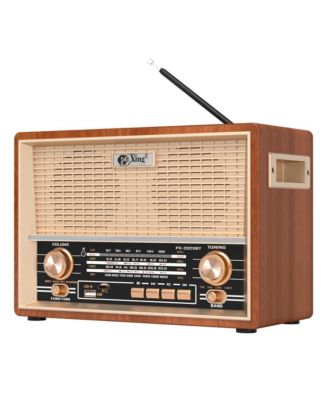 Classic Retro Style Radio with 4-Band Reception and USB/SD/AUX Connectivity