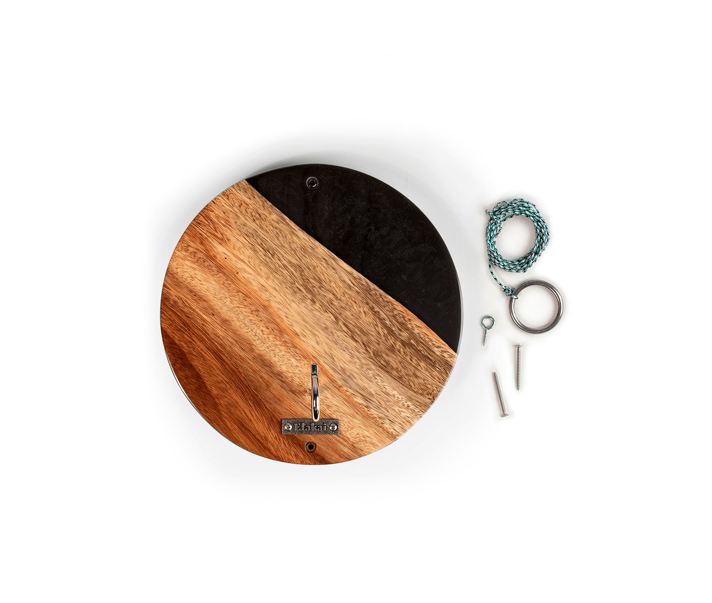 Детские игрушки Elakai Wayfarer ART 11" Live-Edge Acacia Hand-Poured Epoxy Resin Hook and Ring Game, Ages 14+, цвет: Чёрный — фото 2
