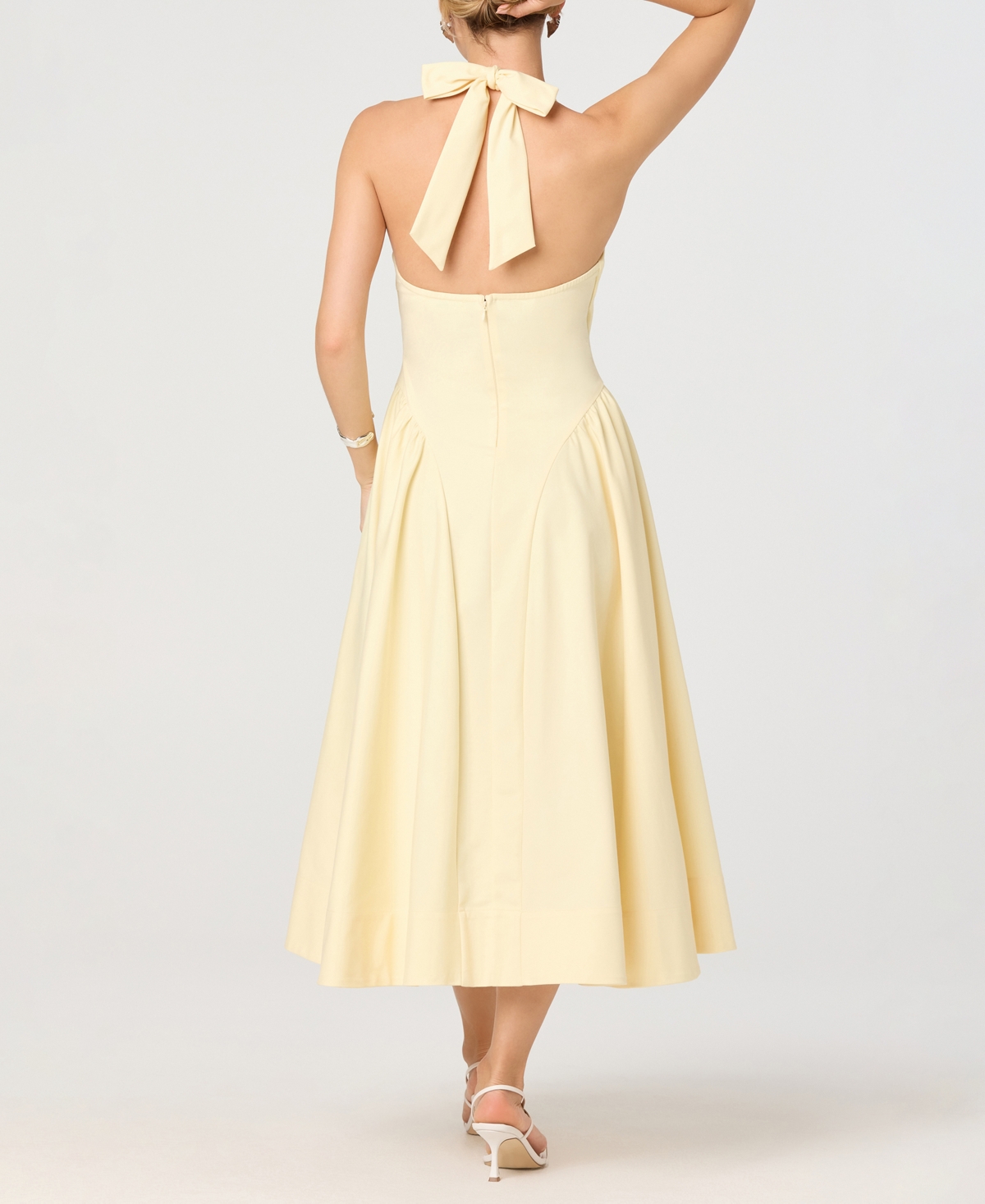 Astr the Label Women's Basque Waist V-Neck Dress