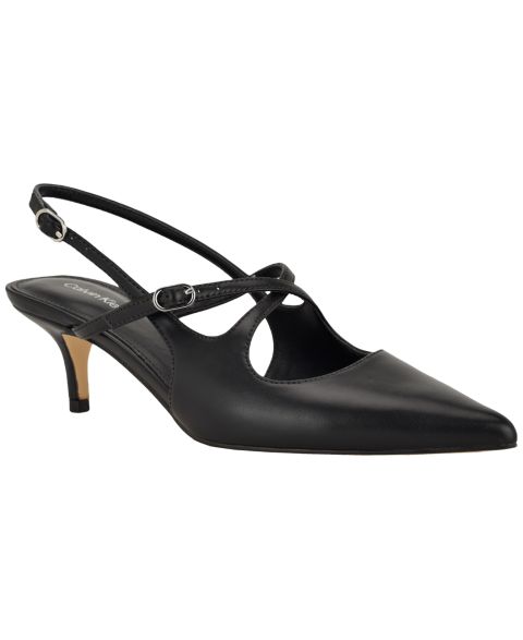 Женские туфли Calvin Klein Vierra Strappy Slingback Kitten Heel Pumps, цвет: Чёрный