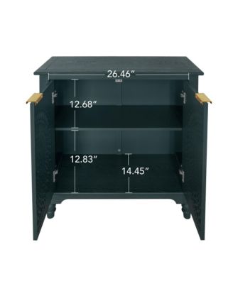 CASAINC Hollow-Carved 2 Door Accent Cabinet Sideboard Buffet Storage Cabinet with Adjustable Shelf