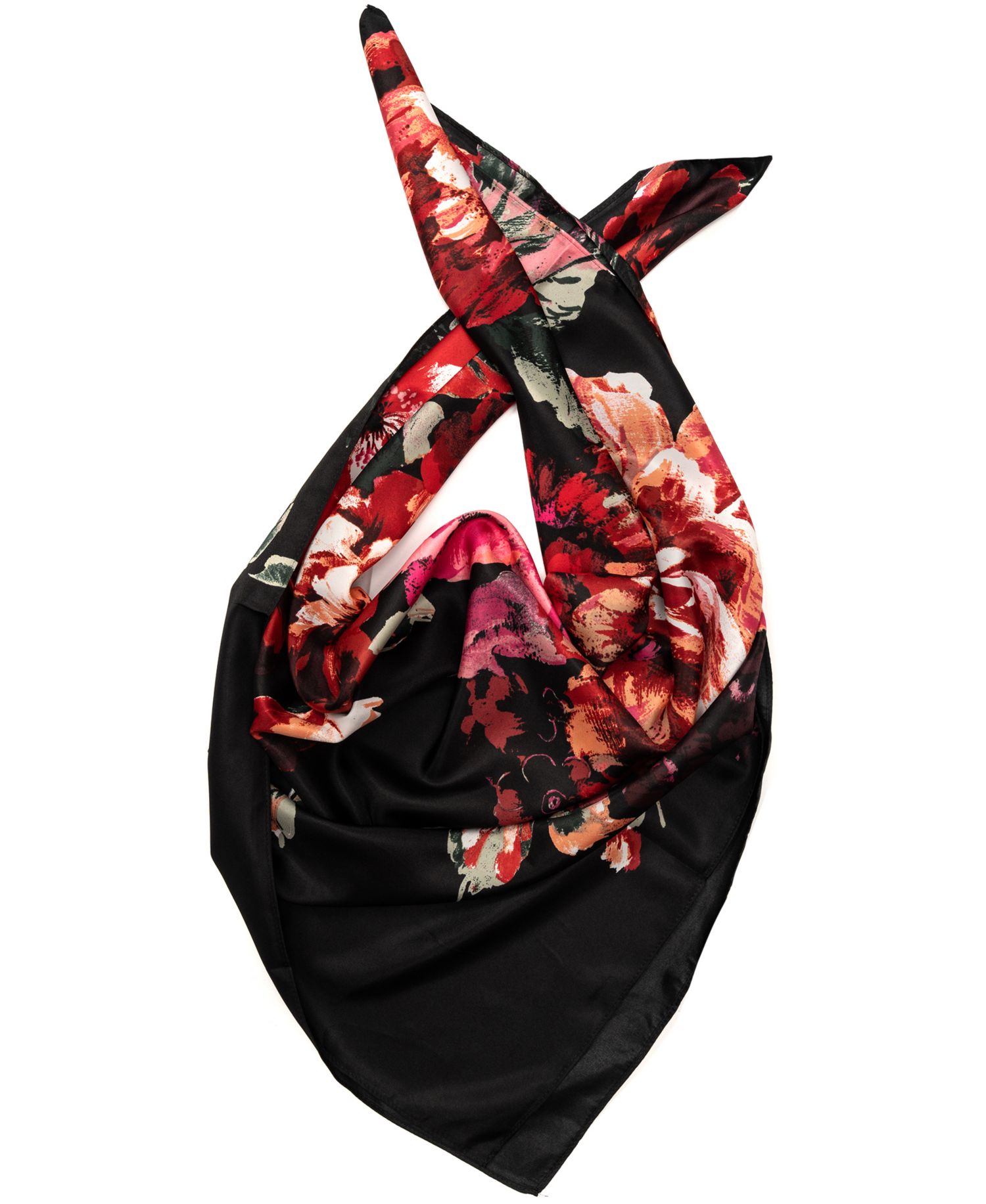 Moody Botanical Floral Square Scarf