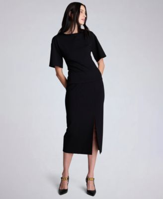 Women's Pull-On Column Slit Skirt