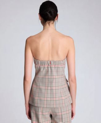 Women's Strapless Button-Front Shirt Vest