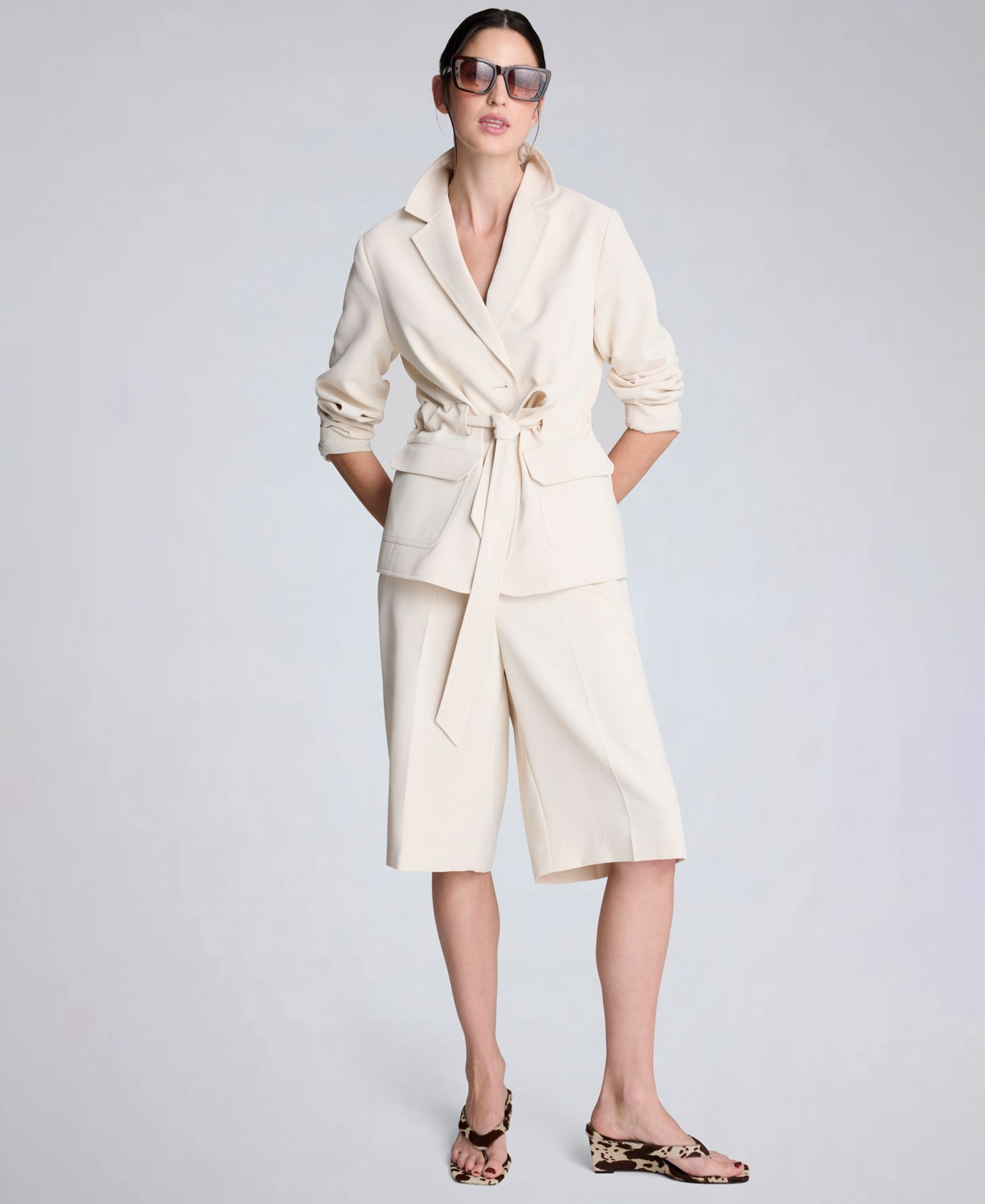 Women's Notch Collar Vision Twill Belted Jacket
