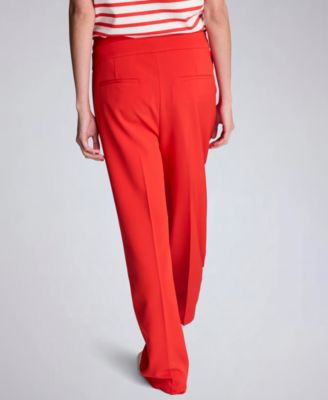 Women's Criss Cross Waist Mid Rise Trousers