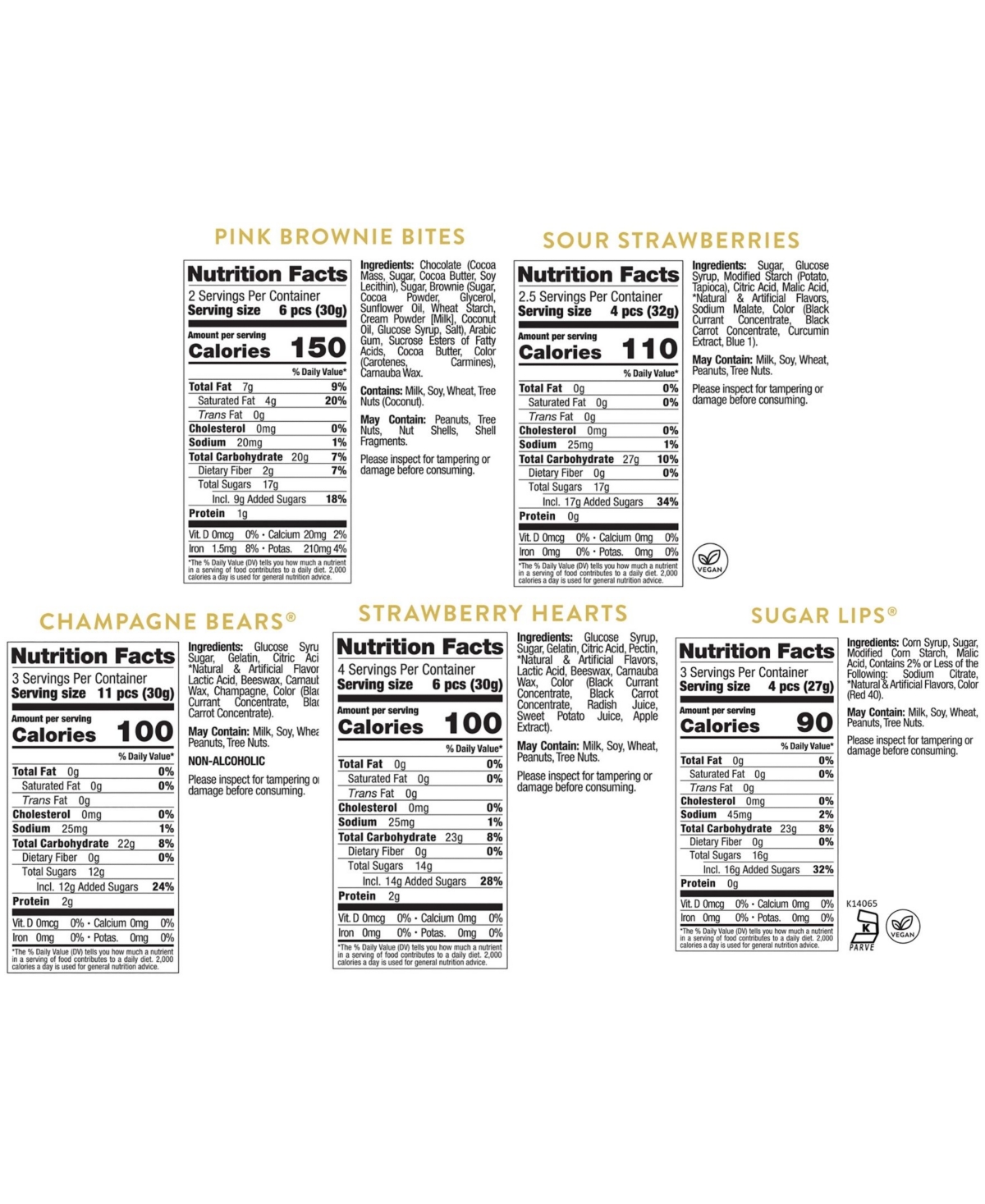 Sugarfina Valentine's Day Assorted Candy Cube Kit, 5 Pieces