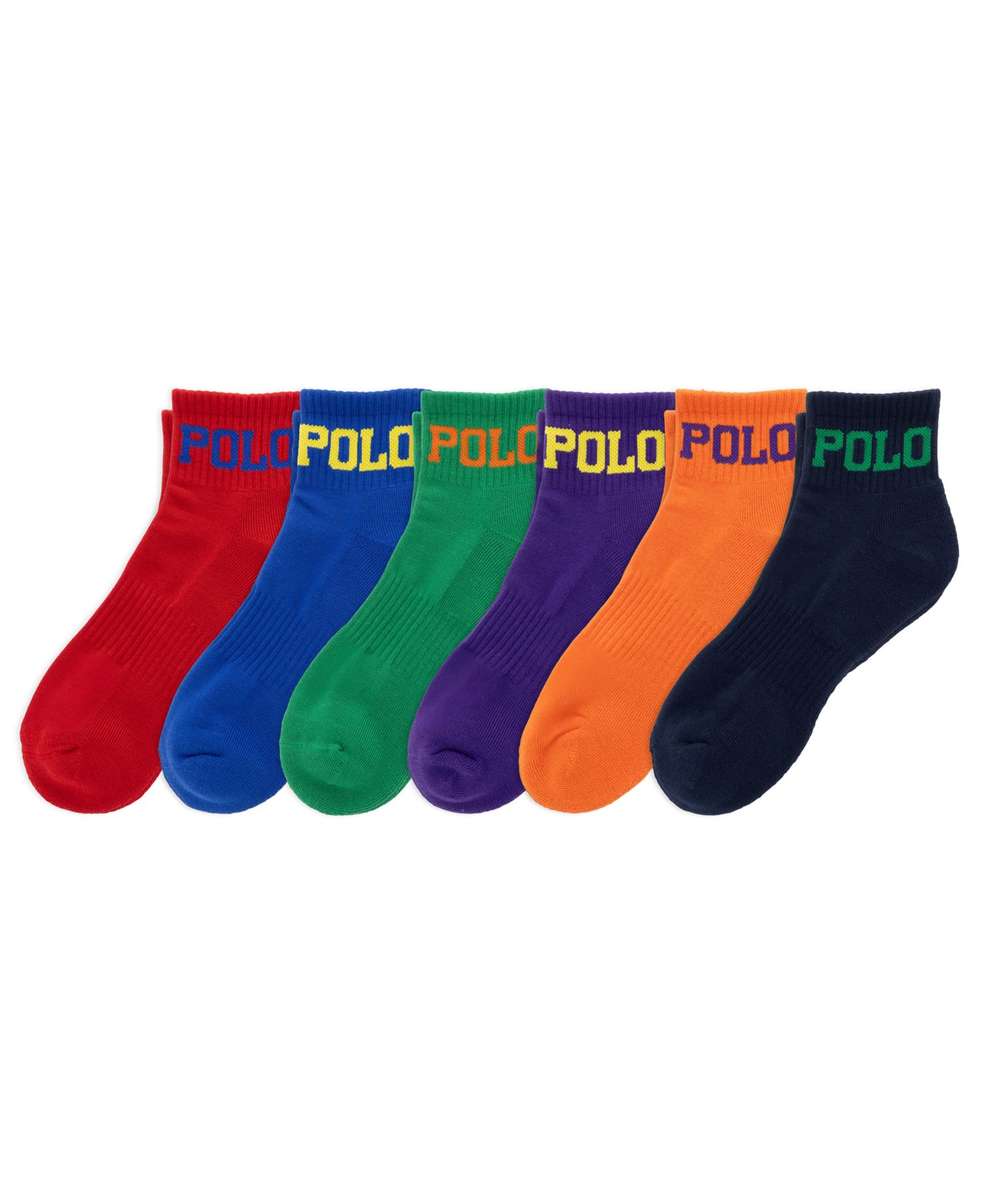 Men's Color Logo Quarter Socks, 6-Pack