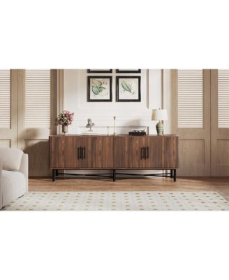 Streamdale Chestnut 4-Door TV Cabinet - Storage & Adjustable Shelves