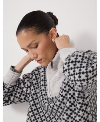 Women's Juno Quarter Zip Mono Jacquard Jumper