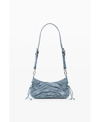 Women's Small ruched denim bag