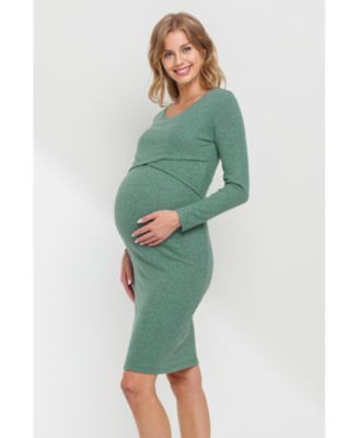 Maternity Long Sleeve Bodycon Nursing Dress
