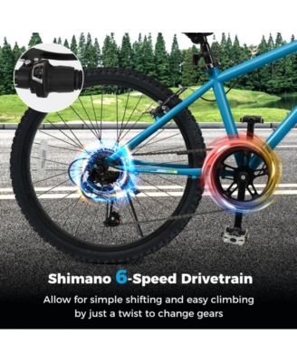 Kids Mountain Bike with Suspension Fork Six Speed Drivetrain and Dual V Brakes