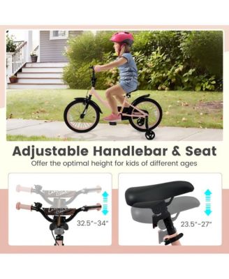 Kids Adjustable Training Bicycle with Dual Brakes and All Terrain Tires