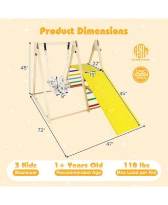 4 in 1 Indoor Jungle Gym with Baby Swing and Ramp