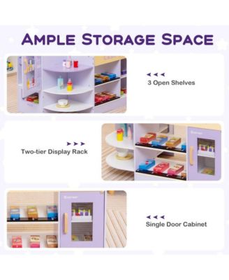 Kids Wooden Supermarket Play Set with Checkout Counter