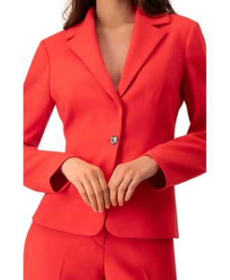Women's Single-Button Blazer in Vibrant Red