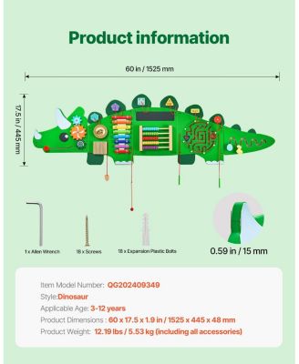 Montessori Wall Activity Board for Kids with Sensory Learning Games